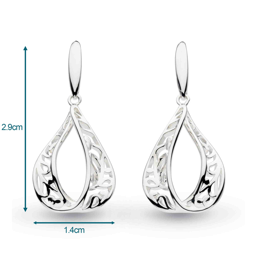 Kit Heath - Blossom Flourish Loupe Drop Earrings - Silver