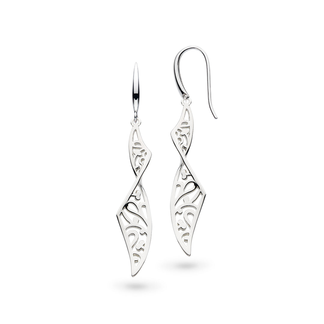 Kit Heath - Blossom Flourish Twist Drop Earrings - Silver