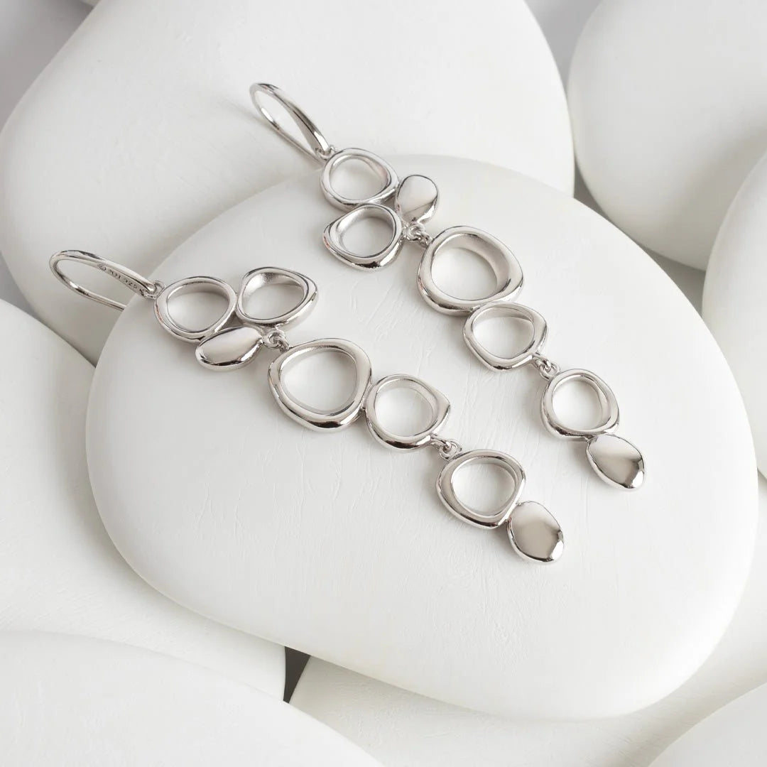 Kit Heath - Coast Shore Cascade Drop Earrings - Silver