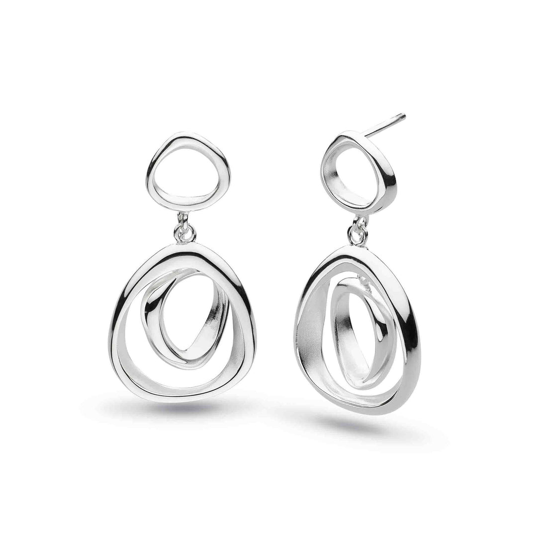 Kit Heath - Coast Shore Double Link Drop Earrings - Silver