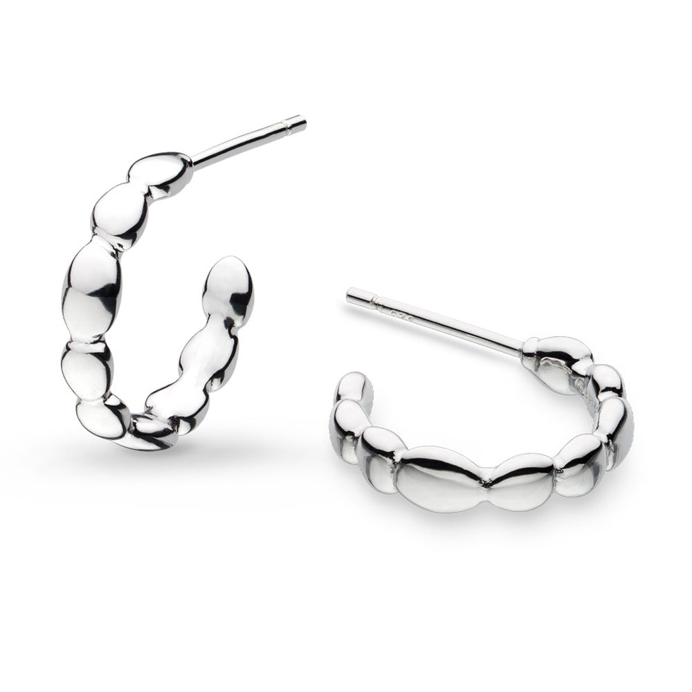 Kit Heath - Coast Pebble Ridge Midi Hoop Stud Earrings - Silver