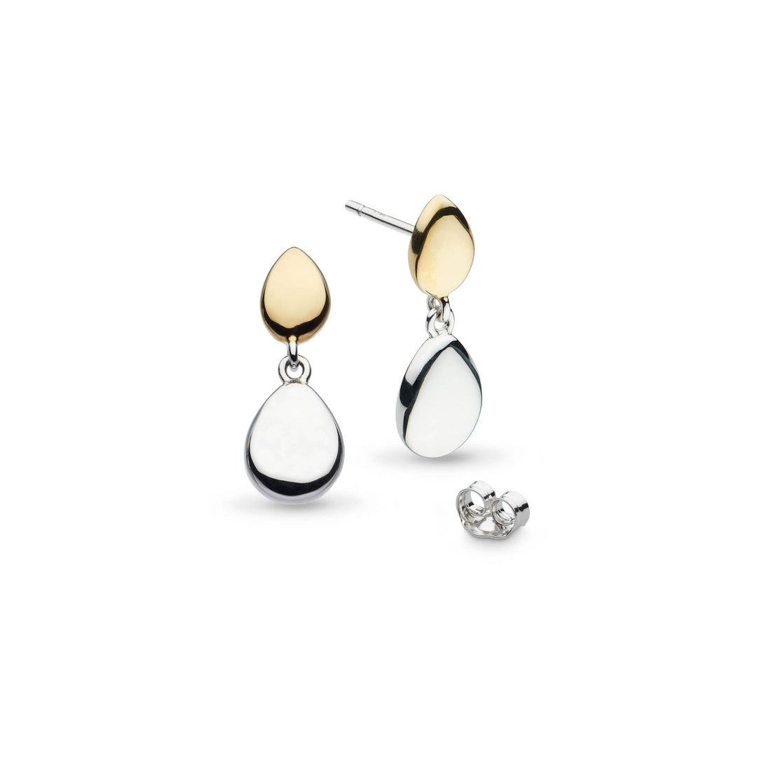 Kit Heath - Coast Pebble Golden Drop Earrings - Silver