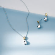 Kit Heath - Coast Pebble Golden Drop Earrings - Silver