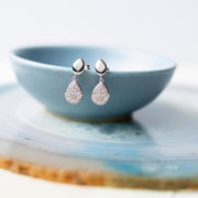 Kit Heath - Coast Pebble Glisten Pavé Drop Earrings - Silver