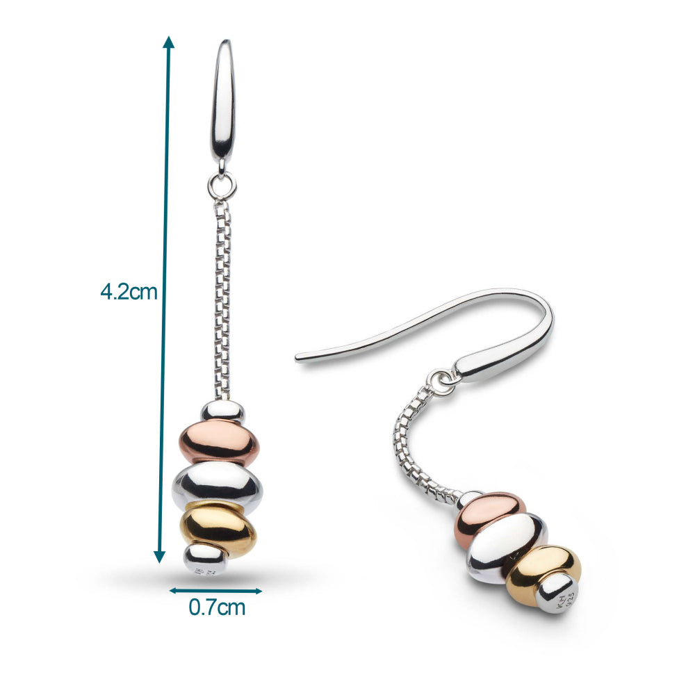 Kit Heath - Coast Tumble Golden Drop Earrings - Silver