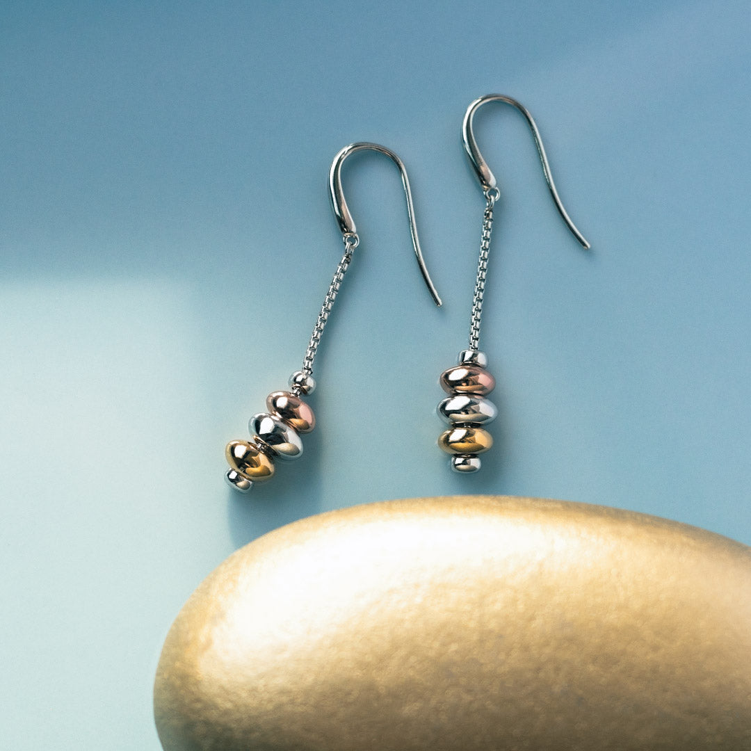 Kit Heath - Coast Tumble Golden Drop Earrings - Silver