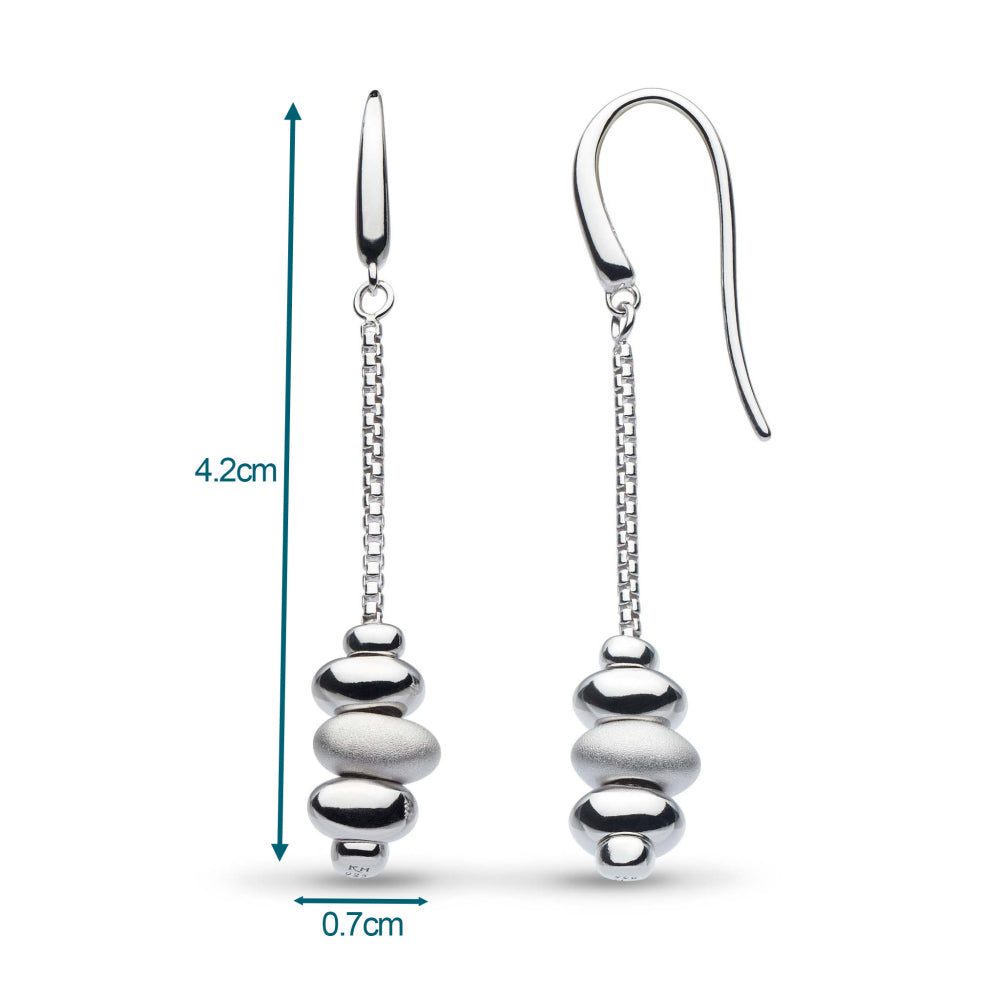 Kit Heath - Coast Tumble Sand Drop Earrings - Silver