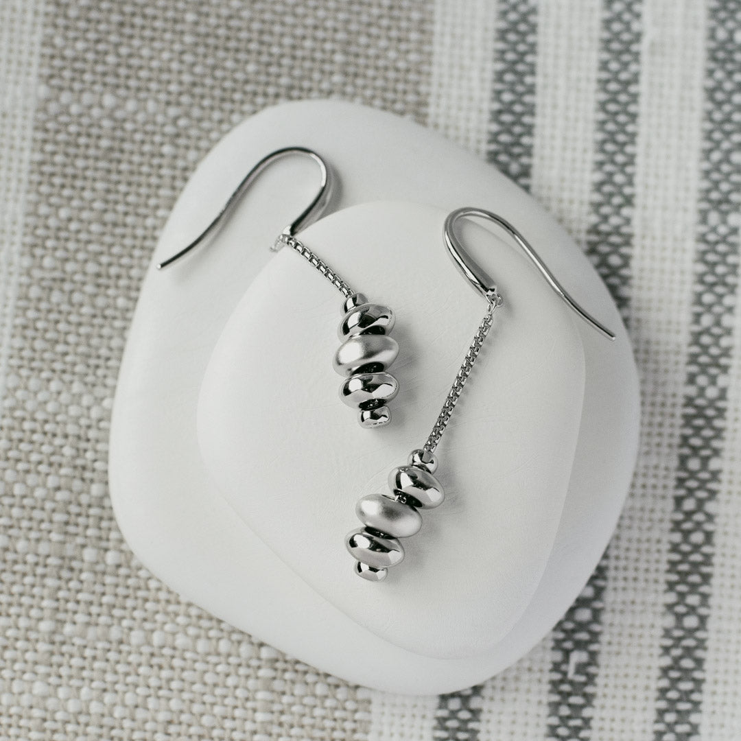 Kit Heath - Coast Tumble Sand Drop Earrings - Silver