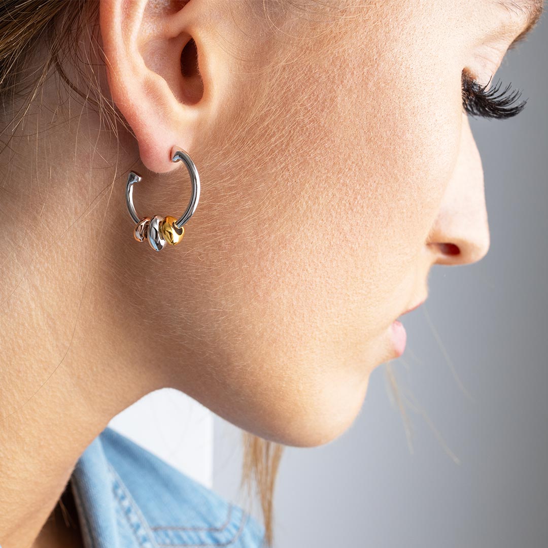 Kit Heath - Coast Tumble Golden Hoop Earrings - Silver