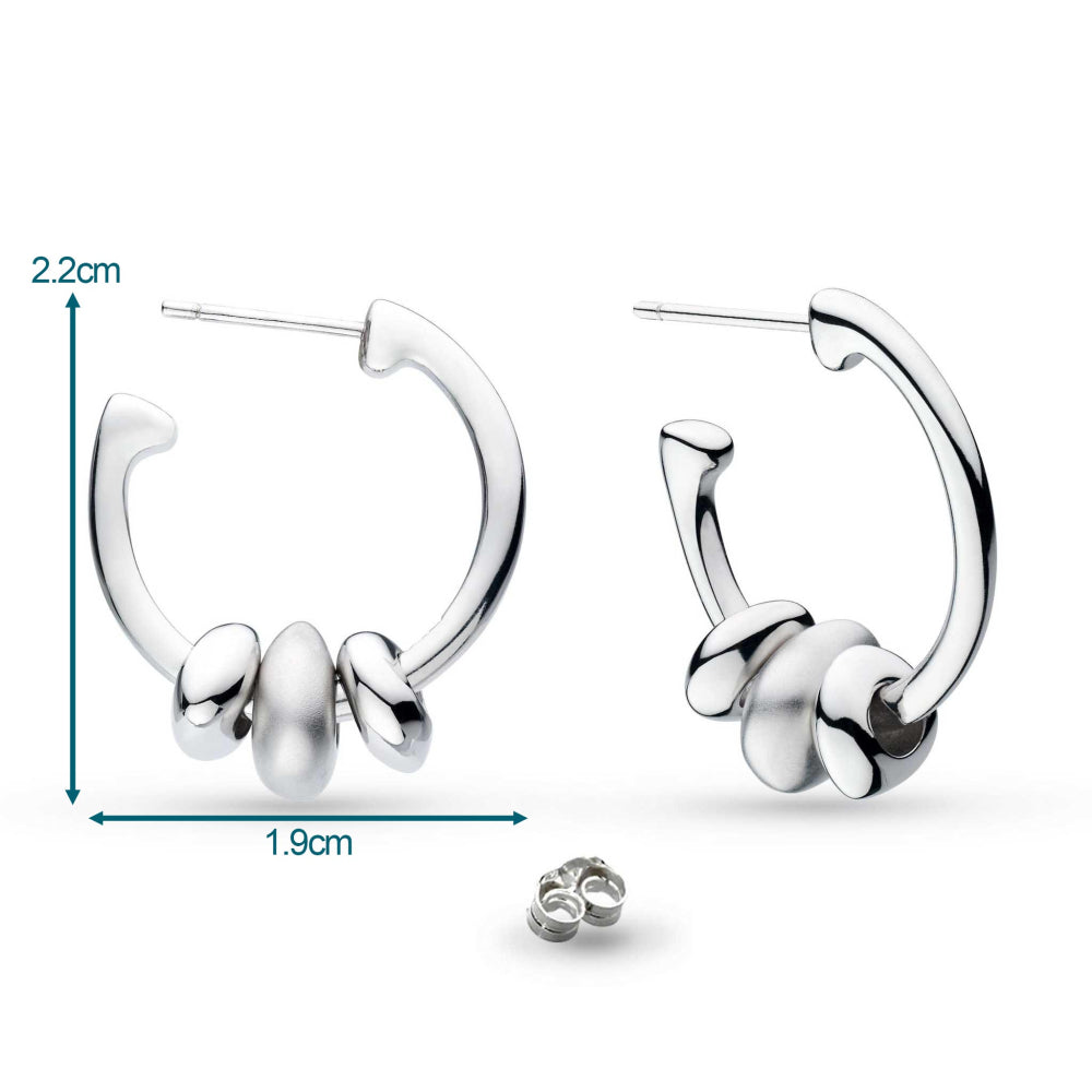 Kit Heath - Coast Tumble Sand Hoop Earrings - Silver