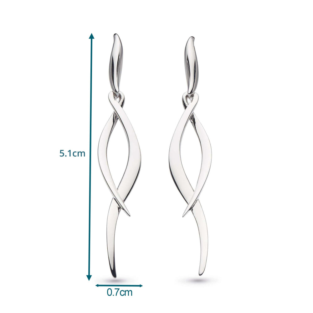 Kit Heath - Entwine Twine Twist Drop Earrings - Silver