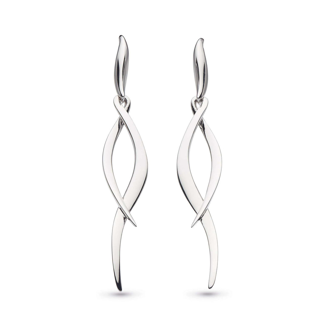 Kit Heath - Entwine Twine Twist Drop Earrings - Silver