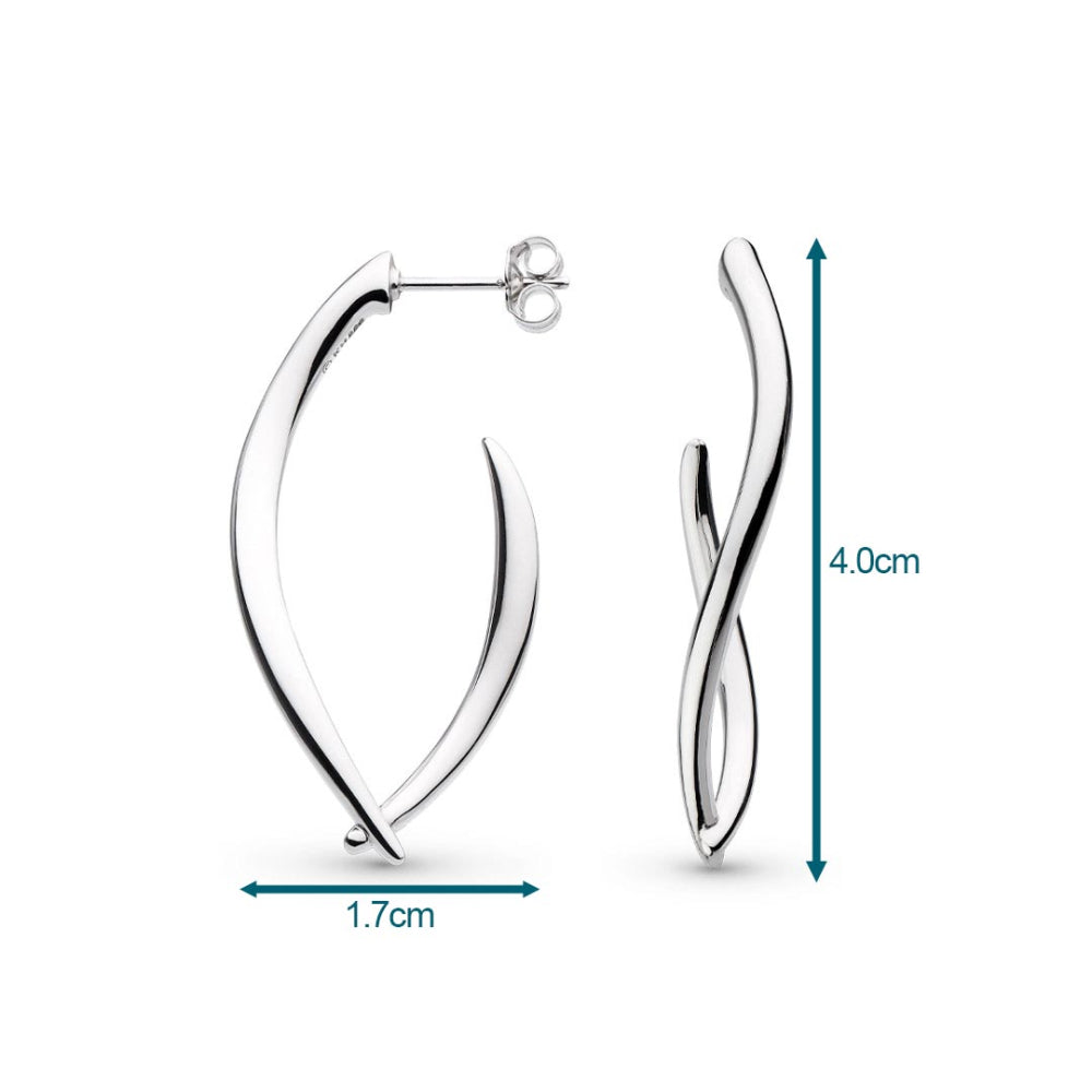 Kit Heath - Entwine Twine Twist Link Grande Hoop Earrings - Silver