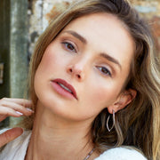 Kit Heath - Entwine Twine Twist Link Grande Hoop Earrings - Silver
