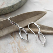 Kit Heath - Entwine Twine Twist Link Drop Earrings - Silver