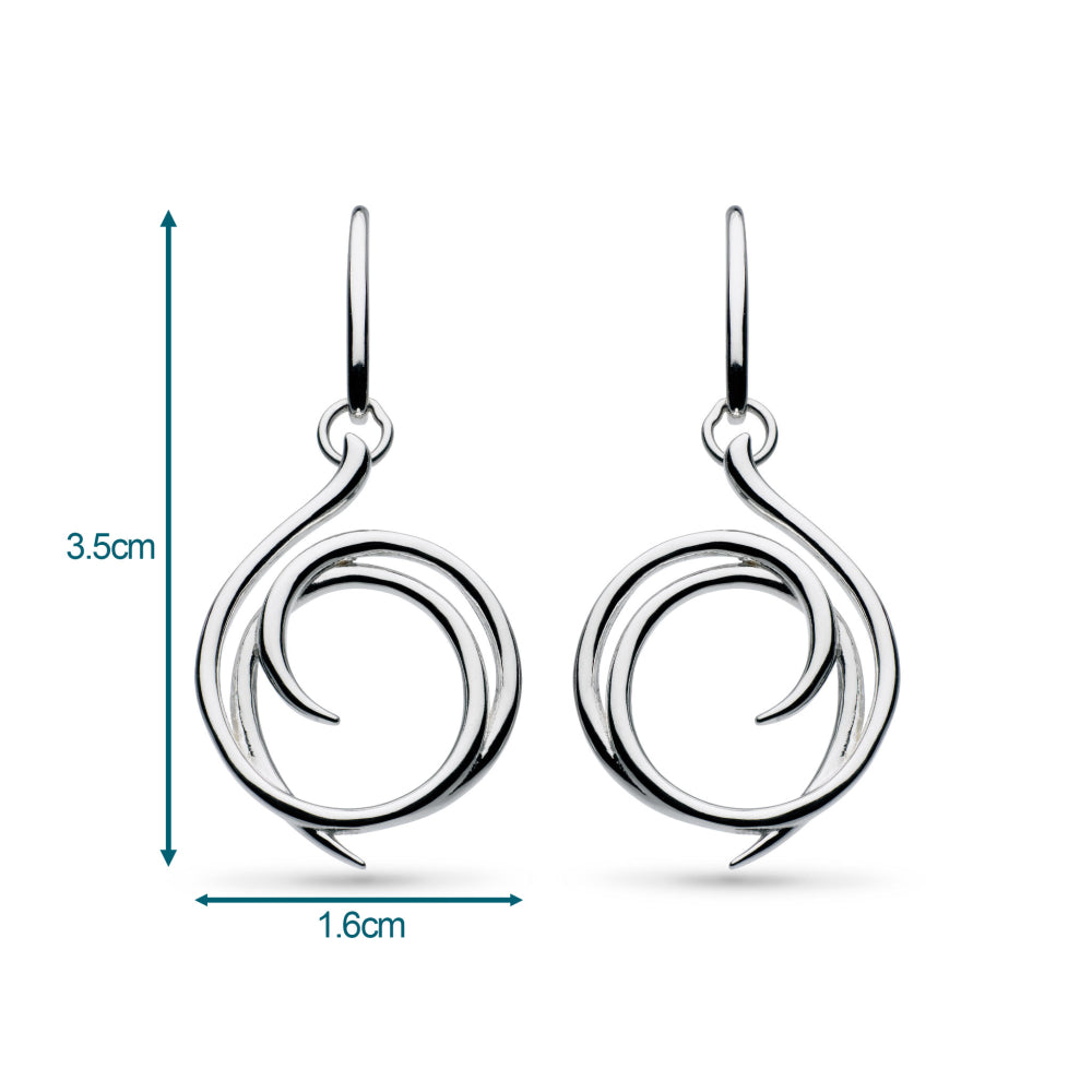 Kit Heath - Entwine Helix Wrap Drop Earrings - Silver