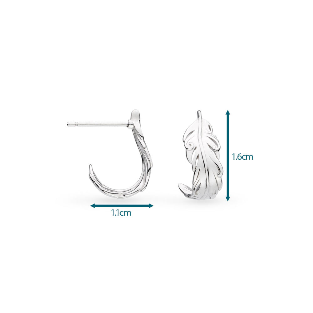 Kit Heath - Feather Wisp Hoop Earrings - Silver