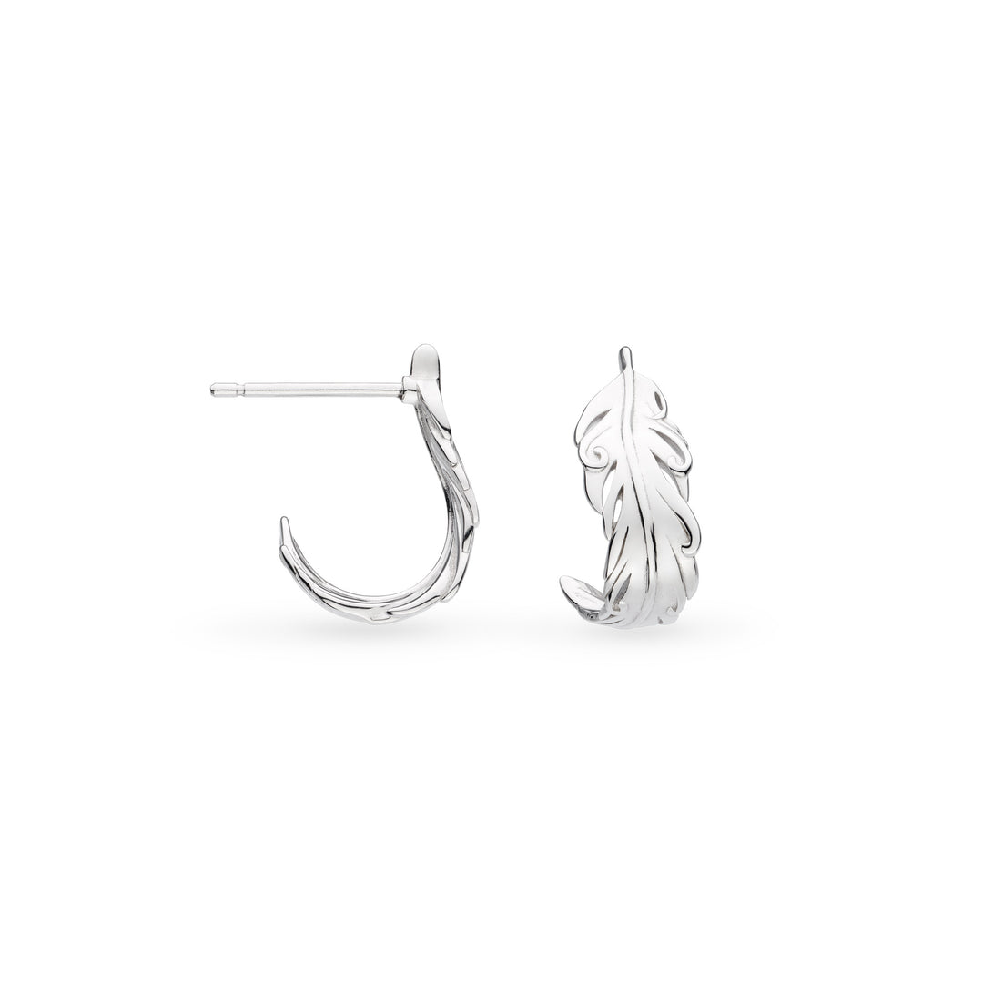 Kit Heath - Feather Wisp Hoop Earrings - Silver