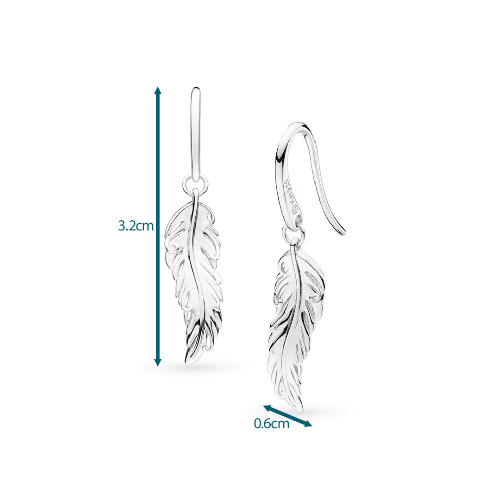 Kit Heath - Feather Wisp Drop Earrings - Silver