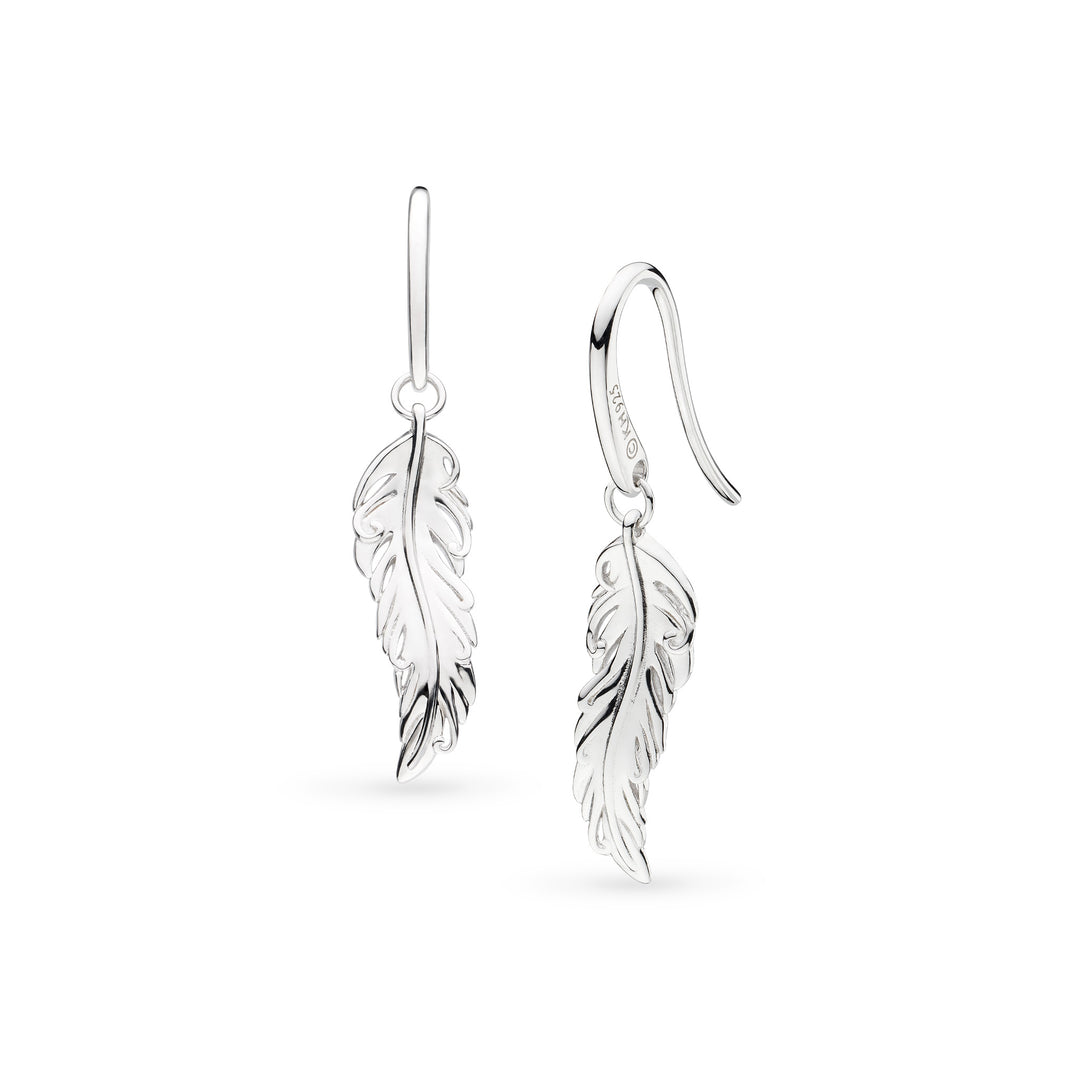 Kit Heath - Feather Wisp Drop Earrings - Silver