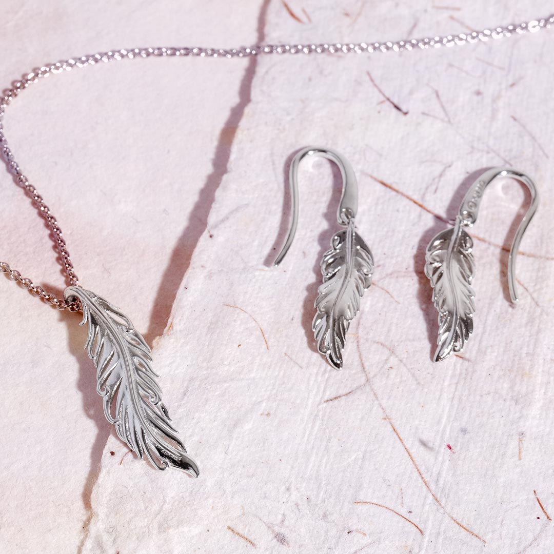 Kit Heath - Feather Wisp Drop Earrings - Silver