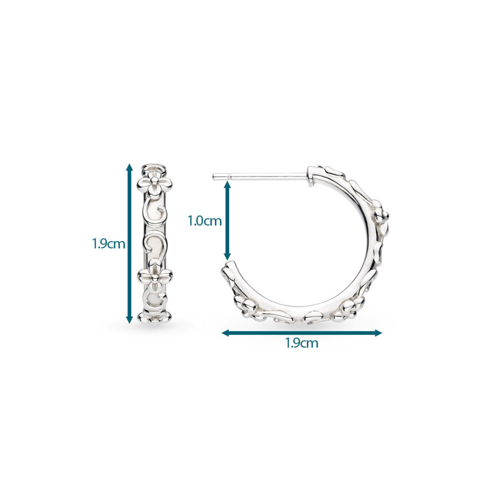 Kit Heath - Blossom Flyte Honey Flower Hoop Earrings - Silver