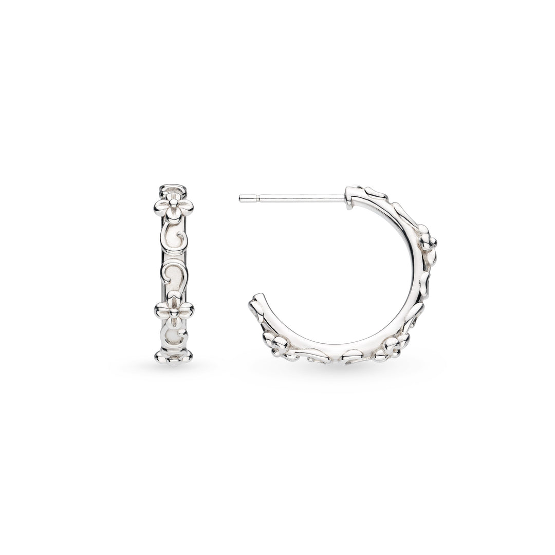 Kit Heath - Blossom Flyte Honey Flower Hoop Earrings - Silver