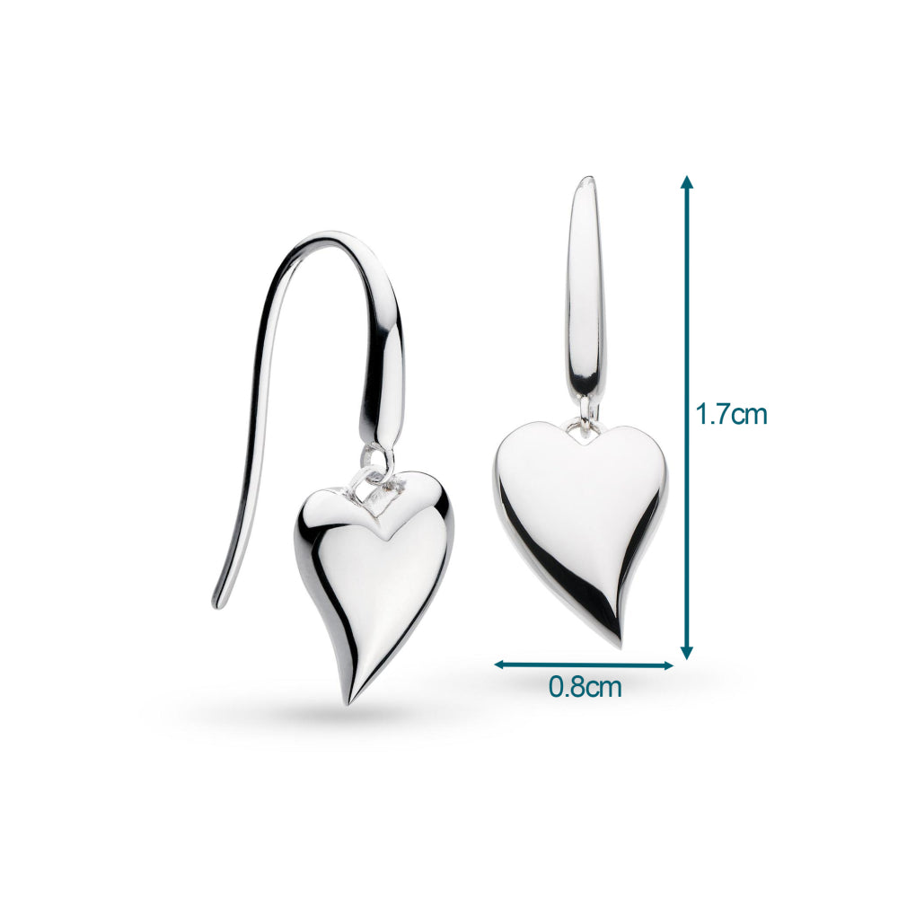 Kit Heath - Desire Cherish Heart Drop Earrings - Silver