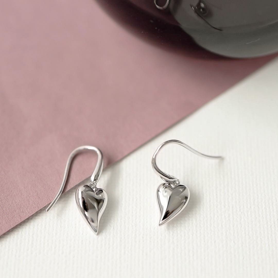 Kit Heath - Desire Cherish Heart Drop Earrings - Silver