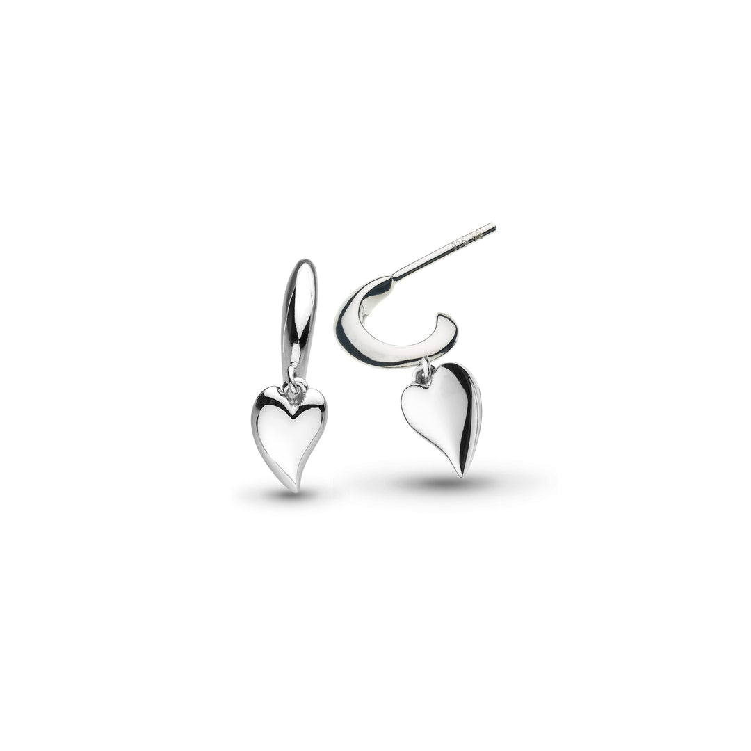Kit Heath - Desire Kiss Mini Heart Hoop Earrings - Silver