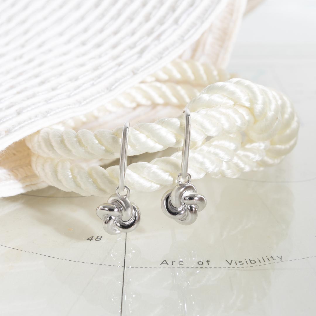 Kit Heath - Marina Tide Knot Drop Earrings - Silver