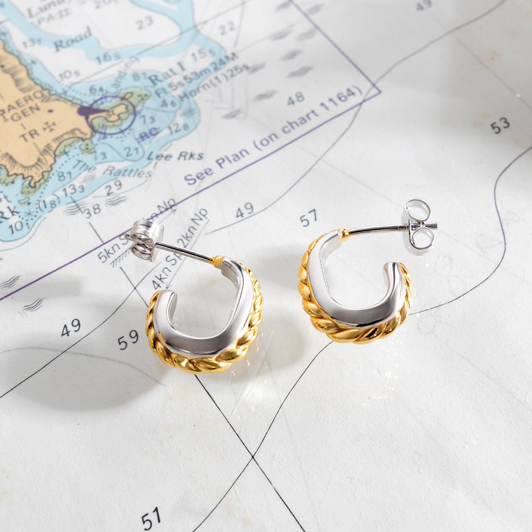 Kit Heath - Marina Rope Band Golden Hoop Earrings - Gold