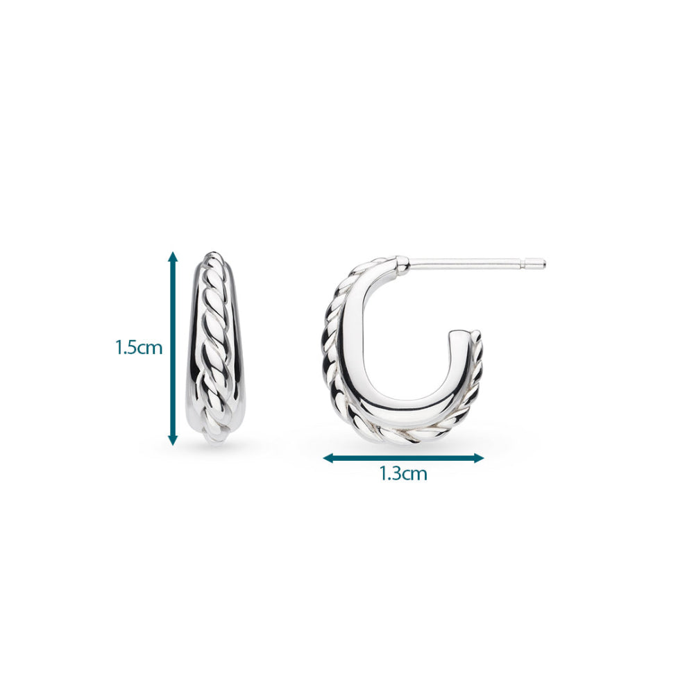 Kit Heath - Marina Rope Band Hoop Earrings - Silver