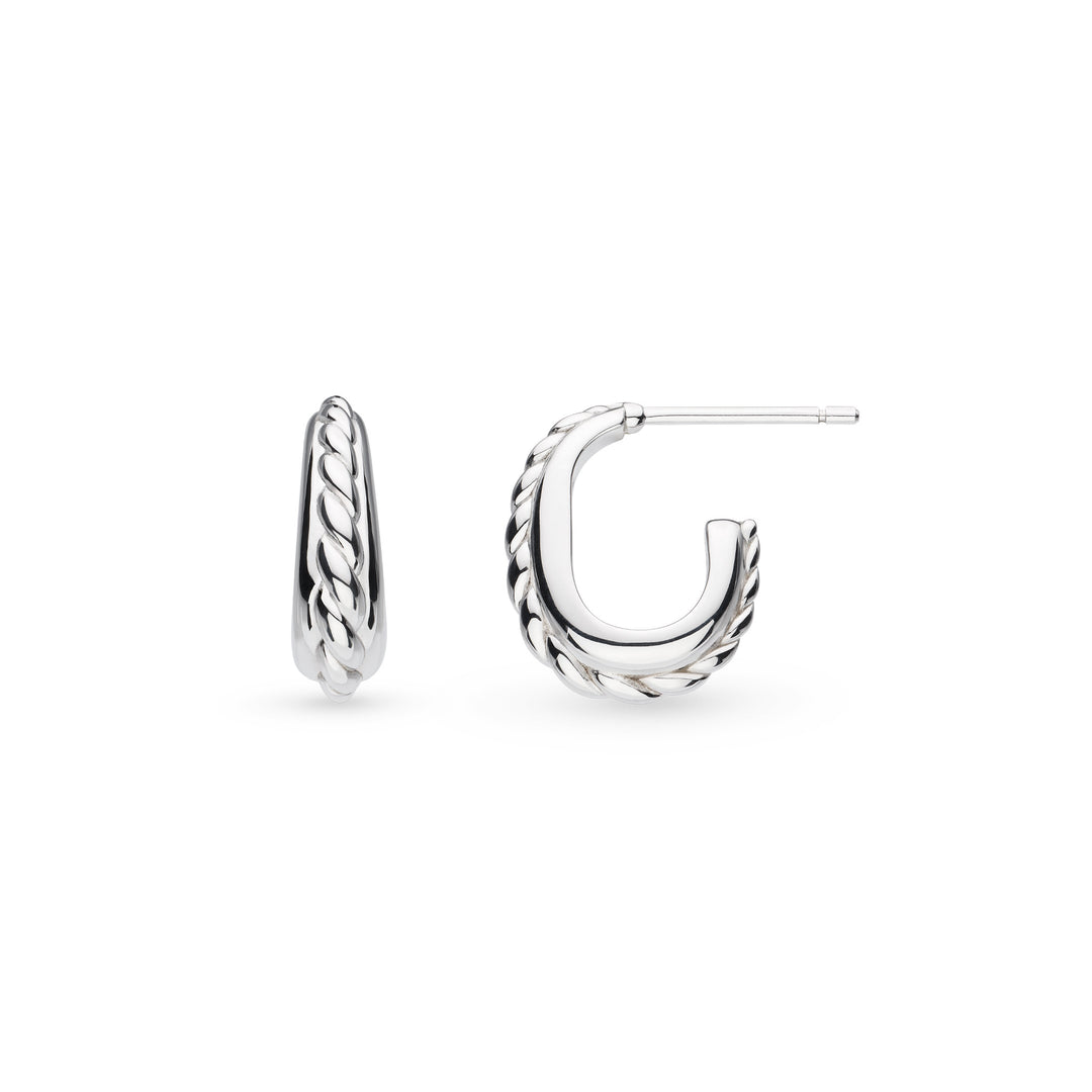 Kit Heath - Marina Rope Band Hoop Earrings - Silver