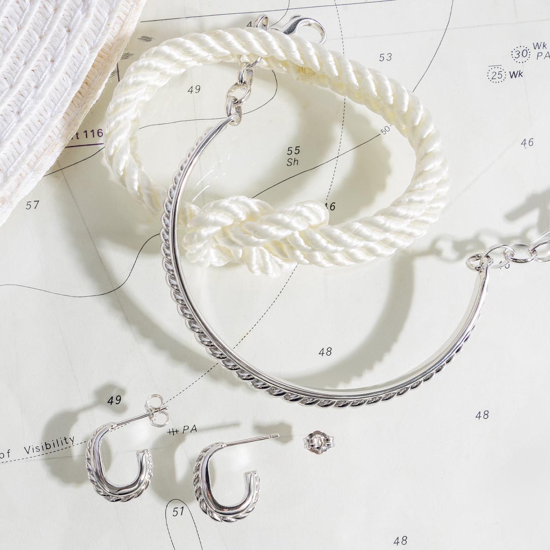 Kit Heath - Marina Rope Band Changle Bracelet - Silver