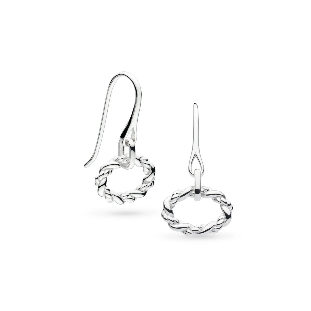Kit Heath - Marina Rope Twist Oval Drop Earrings - Silver