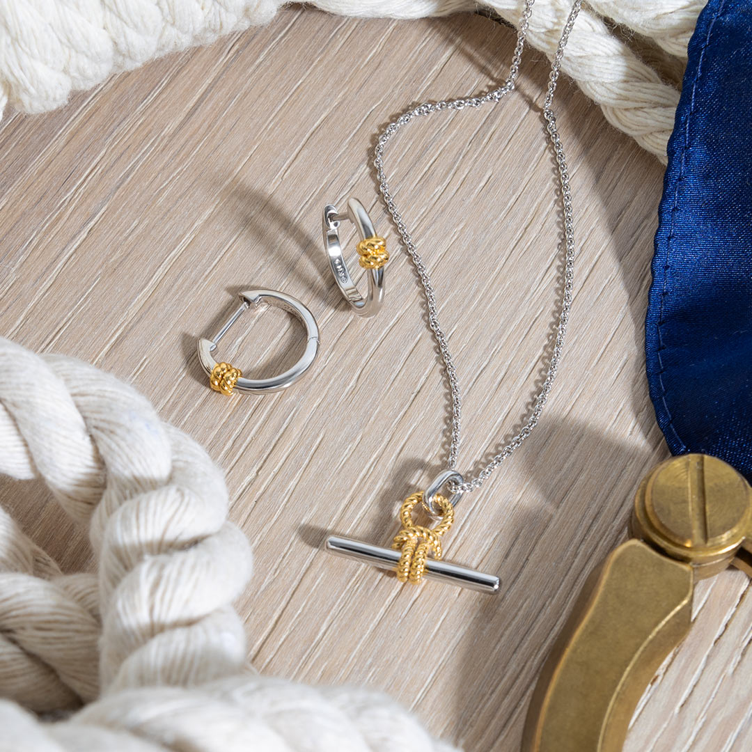 Kit Heath - Marina Rope Bar Golden Hinged Hoop Earrings - Gold