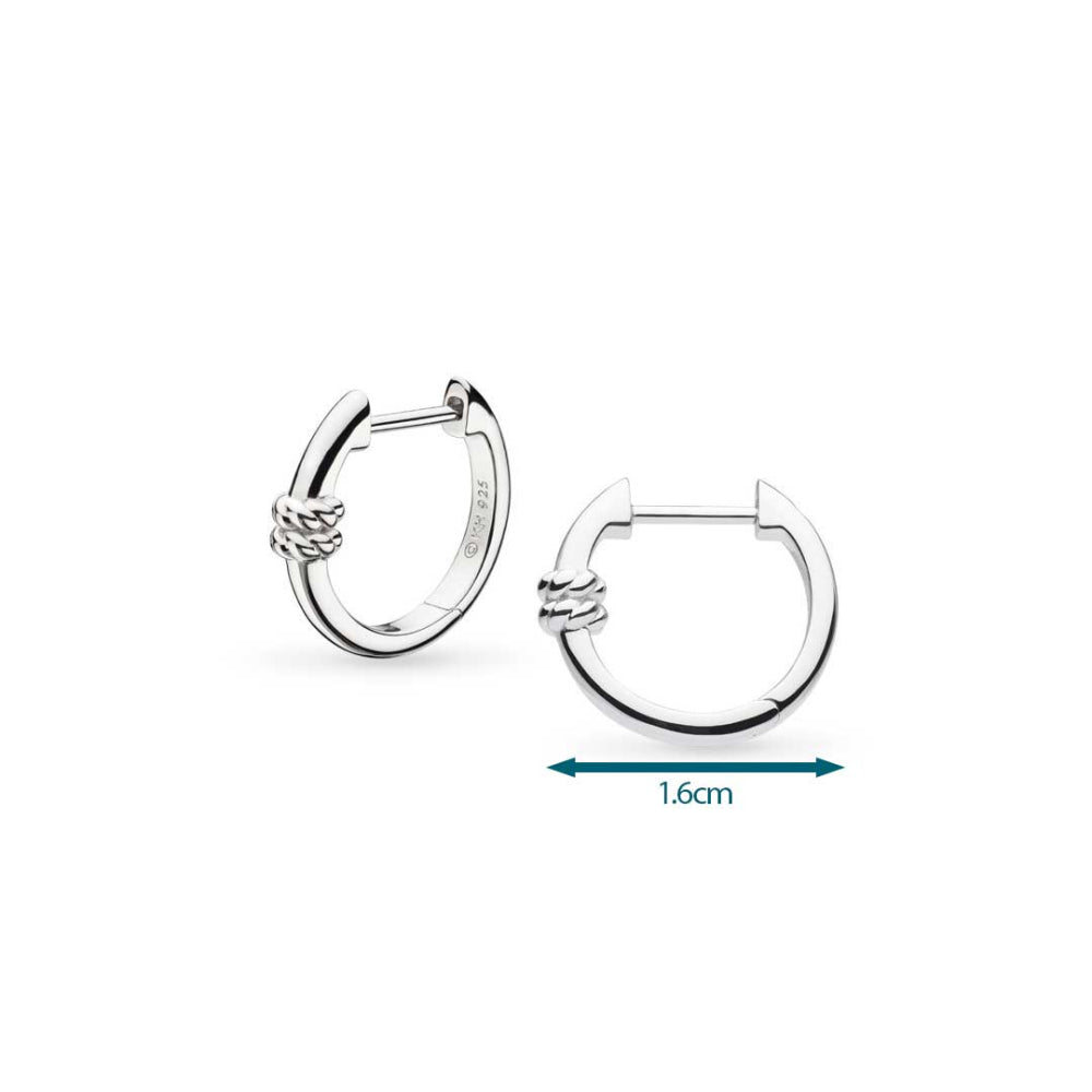 Kit Heath - Marina Rope Bar Hinged Hoop Earrings - Silver