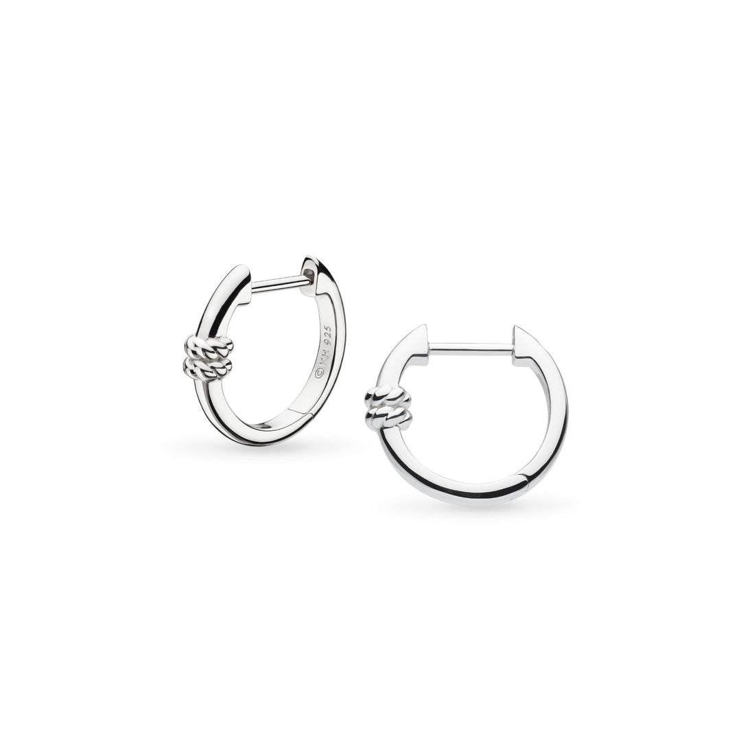 Kit Heath - Marina Rope Bar Hinged Hoop Earrings - Silver