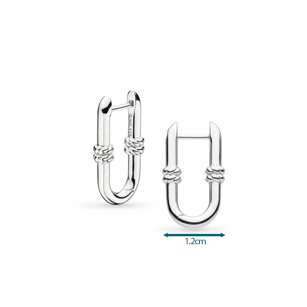 Kit Heath - Marina Rope Bar Link Hinged Hoop Earrings - Silver