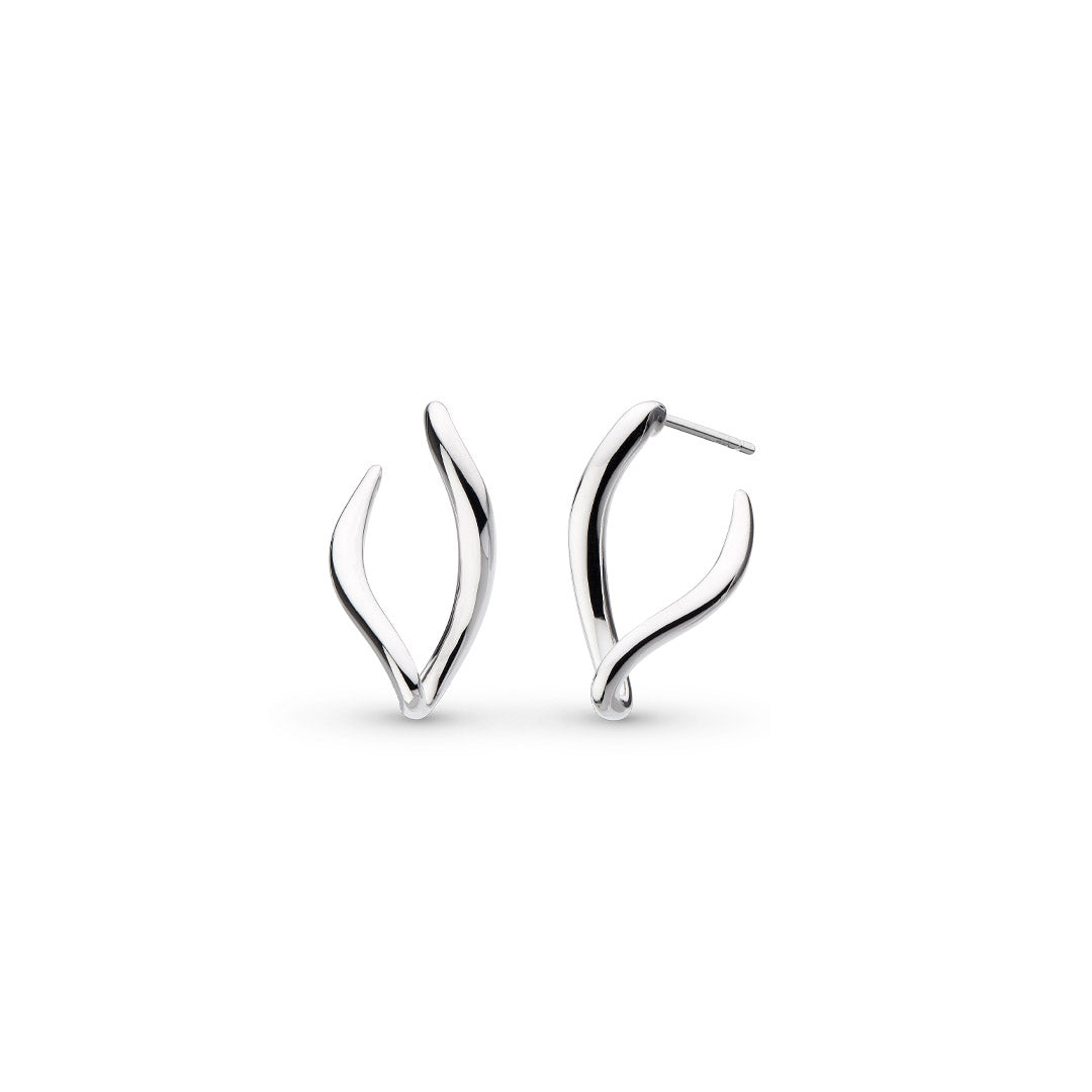 Kit Heath - Entwine Twine Link Hoop Earrings - Silver