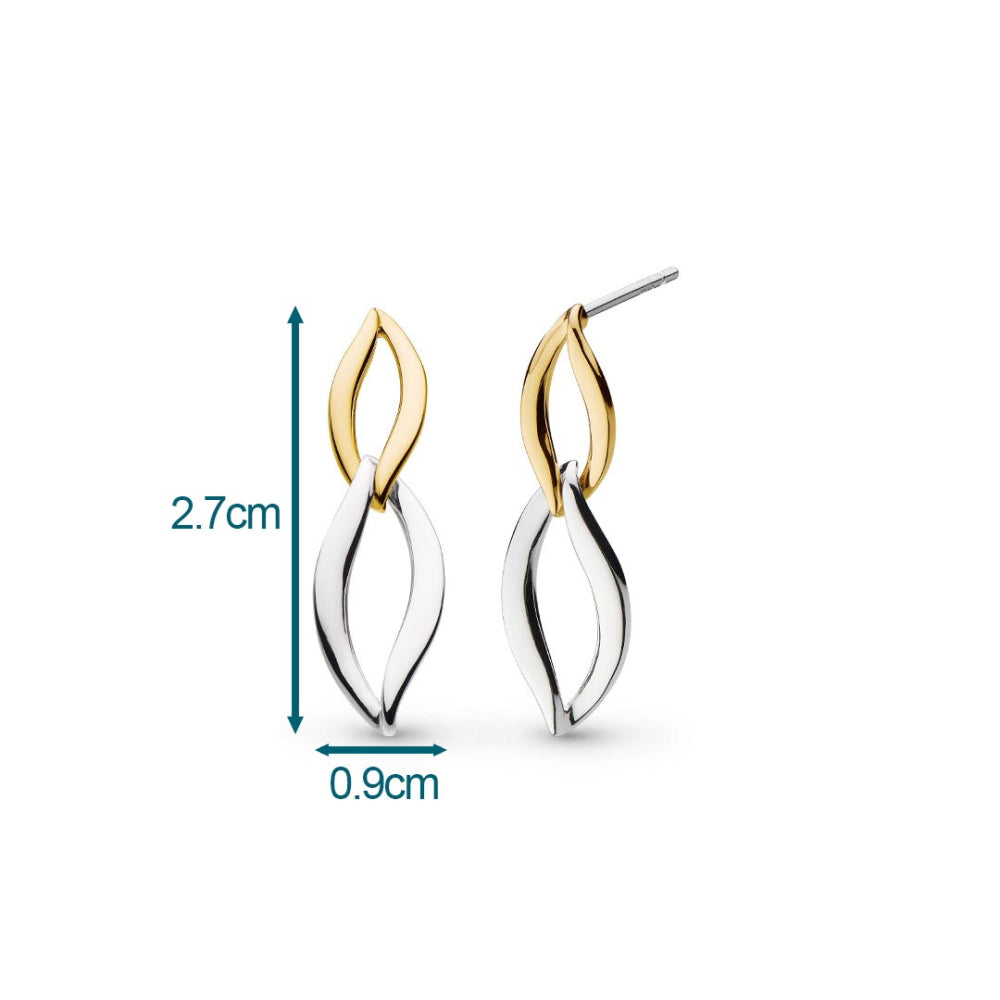 Kit Heath - Entwine Twine Link Golden Drop Earrings - Silver