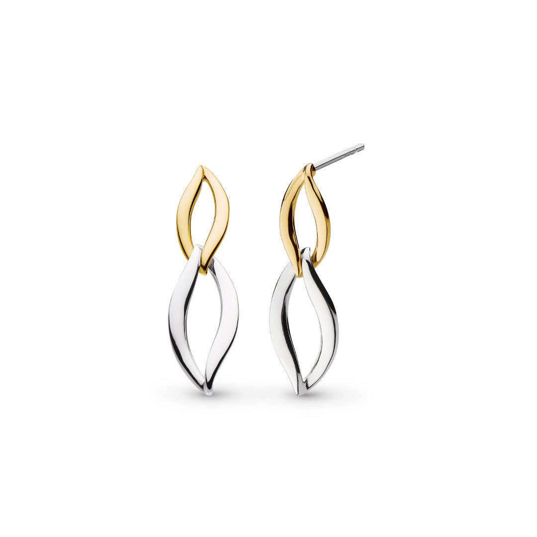 Kit Heath - Entwine Twine Link Golden Drop Earrings - Silver