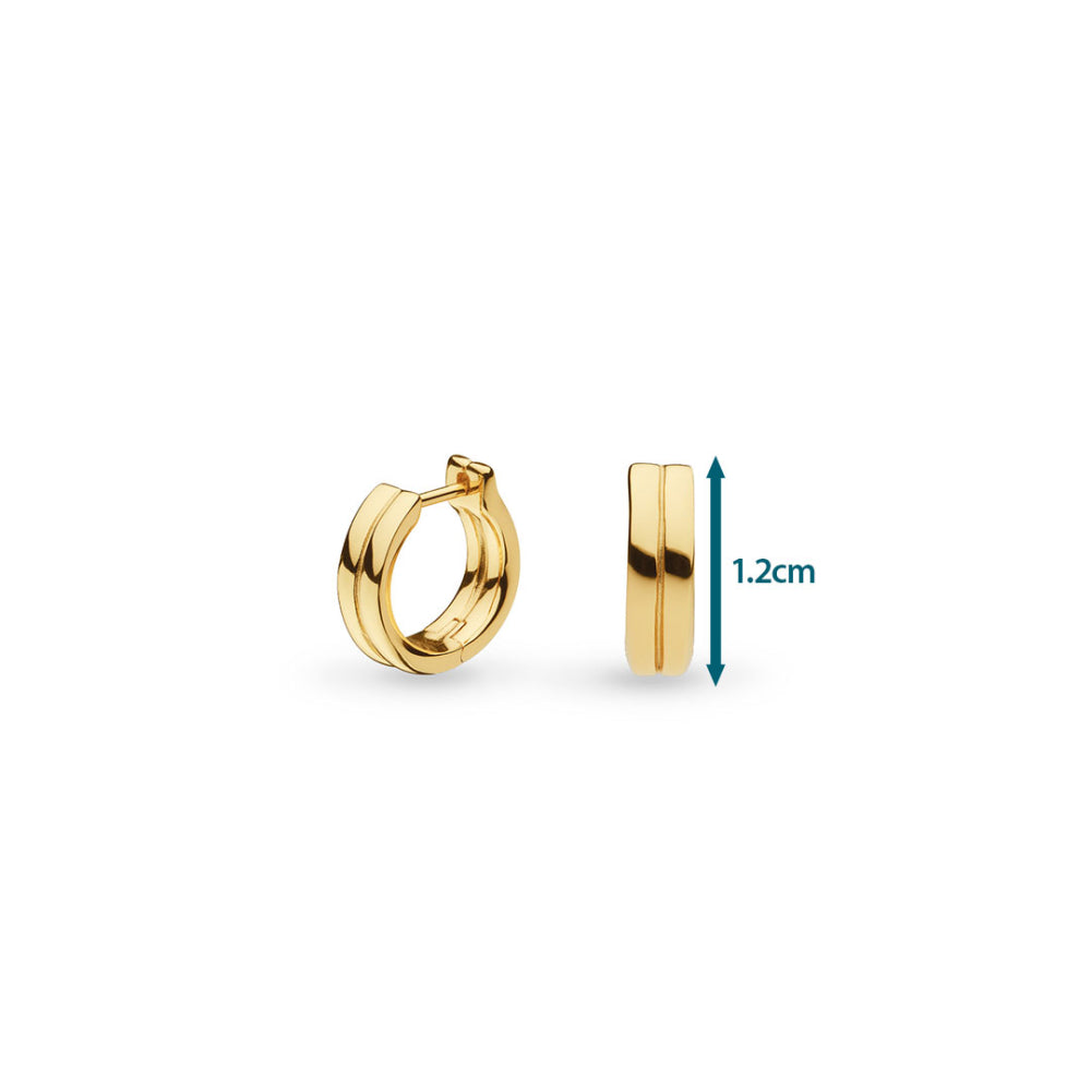 Kit Heath - Bevel Unity Golden Huggie Hoop Earrings - Gold