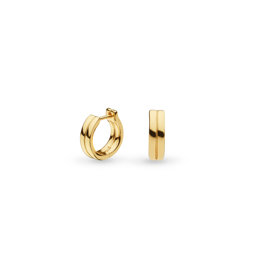 Kit Heath - Bevel Unity Golden Huggie Hoop Earrings - Gold