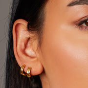 Kit Heath - Bevel Unity Golden Huggie Hoop Earrings - Gold