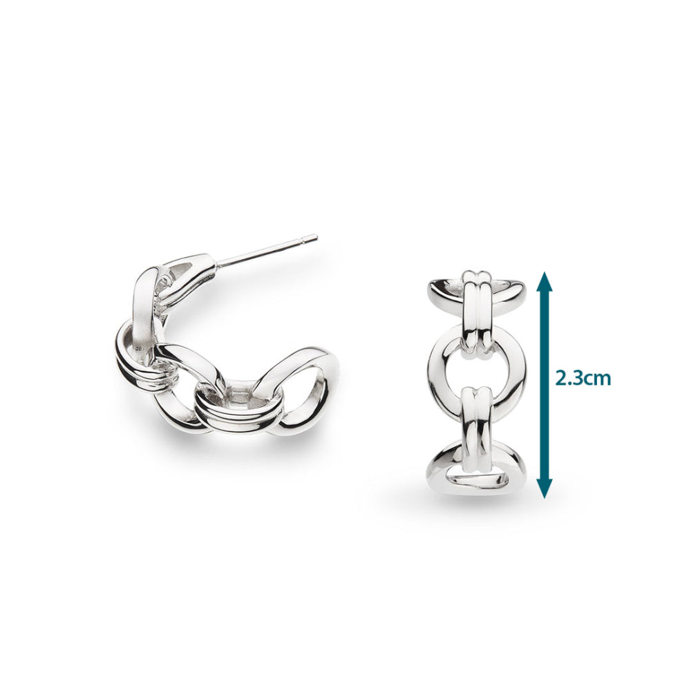 Kit Heath - Bevel Unity Hoop Stud Earrings - Silver