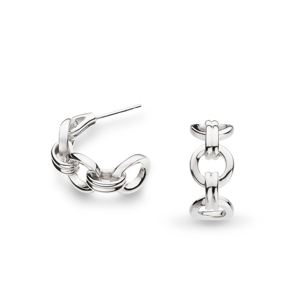 Kit Heath - Bevel Unity Hoop Stud Earrings - Silver