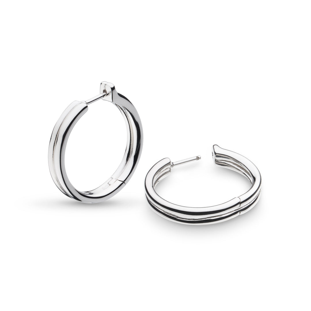 Kit Heath - Bevel Unity Maxi Hoop Earrings - Silver