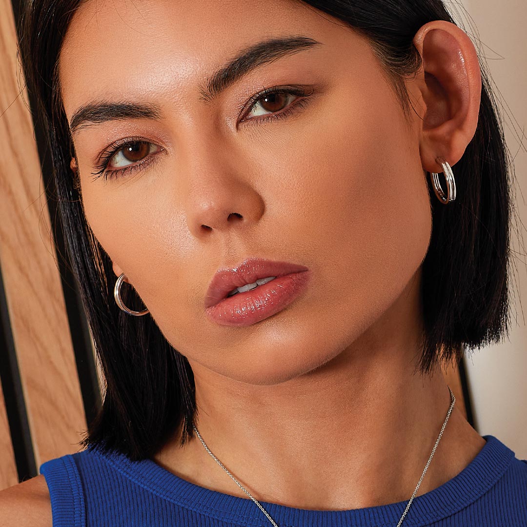 Kit Heath - Bevel Unity Maxi Hoop Earrings - Silver